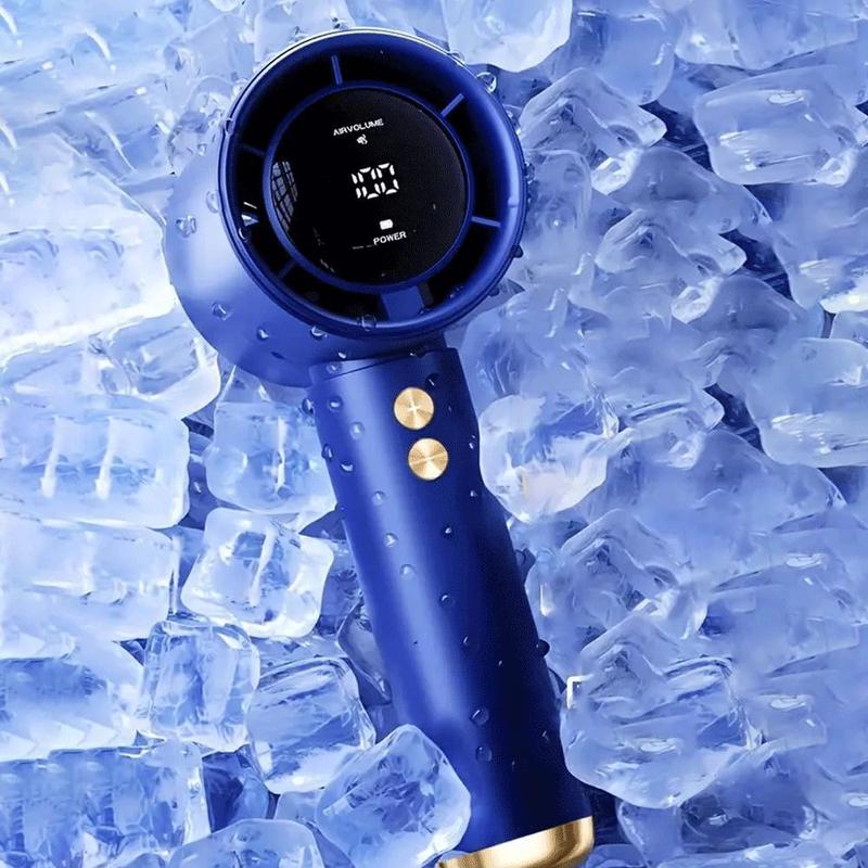 2-Pack Portable USB Rechargeable Handheld Fans - 100-Speed Turbo Cooling with LED Display, Perfect for Indoor & Outdoor Use