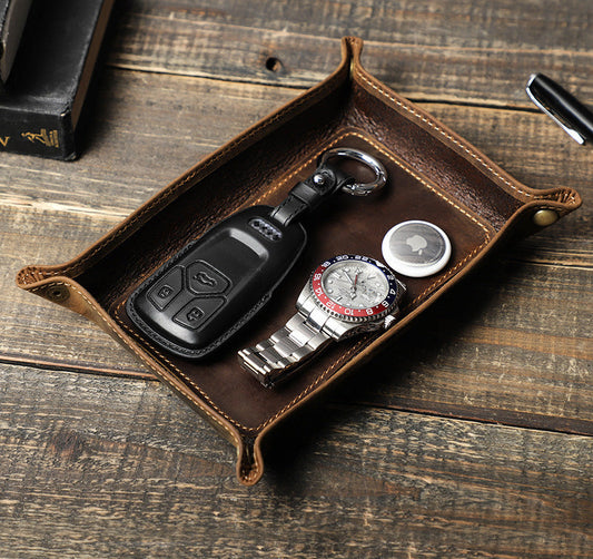 Desktop Premium Leather Tray  –  Elegant Simplicity