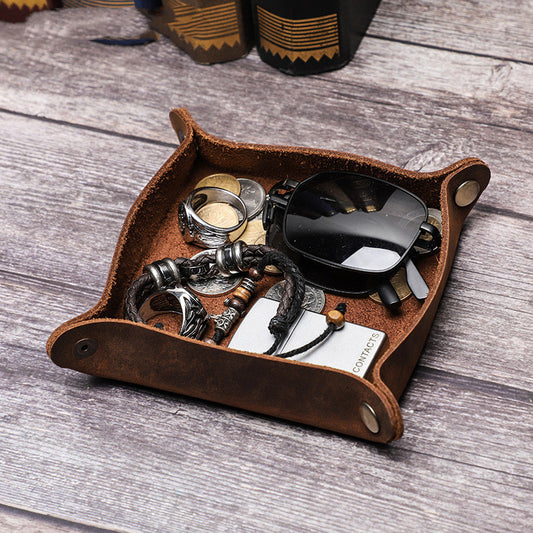 Genuine Leather Desktop Tray – Premium Craftsmanship for Elegant Organization